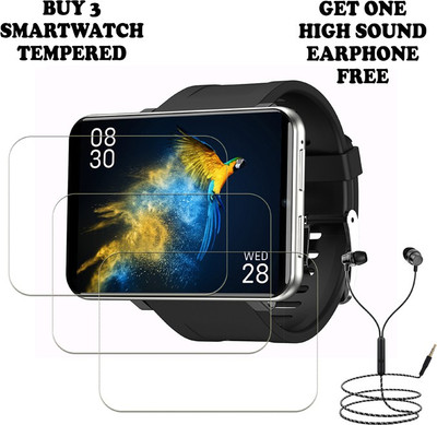 ARBAN Tempered Glass Guard for TICWRIS MAX Smart Watch 2.86 inch PACK-3 BUY AND GET ONE EARPHONE FREE(Pack of 3)