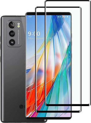 Maxboost Tempered Glass Guard for LG Wing (6.8 inch) Advanced Black Border Screen Protector(Pack of 2)