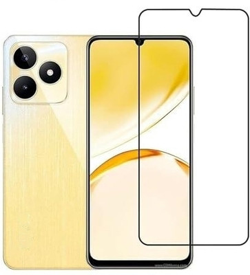 YOUTH MOBI Tempered Glass Guard for Realme C51S (Black) with Edge to Edge Coverage and Easy Installation kit(Pack of 1)