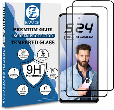Genz Kavach Tempered Glass Guard for itel S24 5G, itel s24 5g, ITEL S24 5G Premium Screen Protector Guard with Easy Installation Kit(Pack of 2)