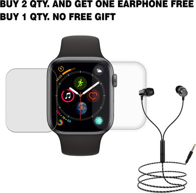 SOMTONE Tempered Glass Guard for APPLE WATCH 4 44MM SMART WATCH BUY 2 QTY AND GET ONE EARPHONE FREE(Pack of 1)