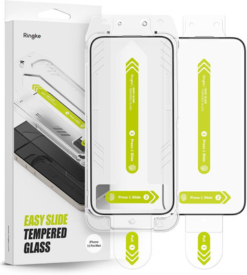 Ringke Tempered Glass Guard for Apple iPhone 15 Pro Max, Easy Slide Glass(Pack of 2)