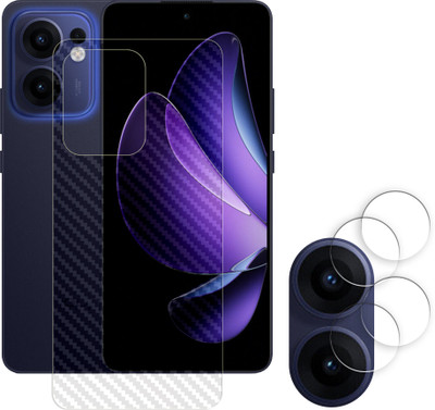 ARBAN Back Screen Guard for Oppo Reno13 F 4G Camera Lens Glass Protector | Anti-Scratch | Edge to Edge Full Coverage | 9H Hardness (BACK CARBON FIBER SKIN + CAMERA LENS PROTECTOR)(Pack of 2)