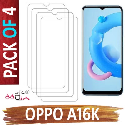 aadia Tempered Glass Guard for OPPO A16 K(Pack of 4)