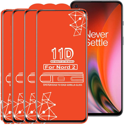 Systek Tempered Glass Guard for Oneplus Nord 2 5G(Pack of 4)