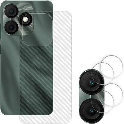 SOMTONE Screen Guard for itel Zeno 10 4G Camera Lens Glass Protector | Anti-Scratch | Edge to Edge Full Coverage | 9H Hardness (BACK CARBON FIBER SKIN + CAMERA LENS PROTECTOR)(Pack of 2)