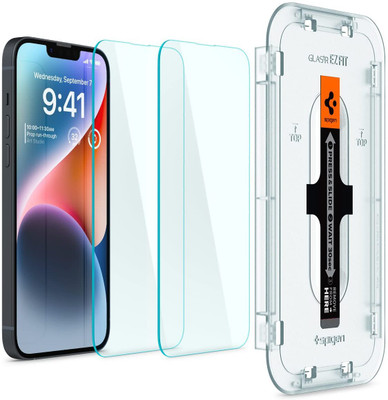 Spigen Tempered Glass Guard for Apple iPhone 14/ iPhone 13 Pro/ iPhone 13/ iPhone 16e(Pack of 2)