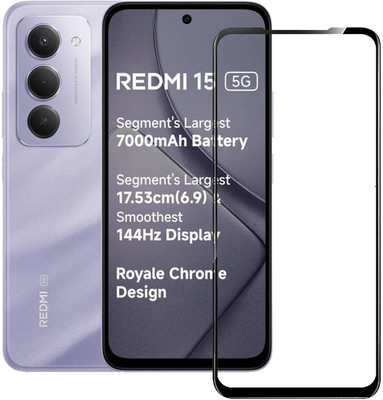 DSCASE Edge To Edge Tempered Glass for Redmi 15 5G, redmi 15 5g(Pack of 1)