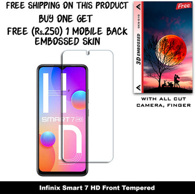 ARBAN Tempered Glass Guard for Infinix Smart 7 HD (Free 1 Mobile Back Embossed Skin With Cut FS010)(Pack of 1)