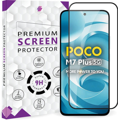 Qoisa Tempered Glass Guard for Poco M7 Plus 5G Elite Screen Protector Guard with Easy Installation Kit(Pack of 1)