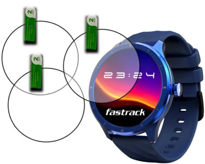 AHWAVEEDA Tempered Glass Guard for FASTRACK REVOLTT FR2 SMART WATCH TEMPERED GLASS (P-3)(Pack of 3)