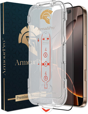 ArmourPro Tempered Glass Guard for iPhone 16 Pro Max, Apple iPhone 16 Pro Max, Easy Self Applicator Guard(Pack of 1)