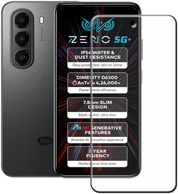 tombik Tempered Glass Guard for 38ssd-itel ZENO 5G+-front,lens(Pack of 2)