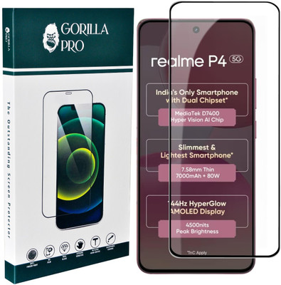 GORILLA PRO Edge To Edge Tempered Glass for Realme P4, Realme P4 5G(Pack of 1)