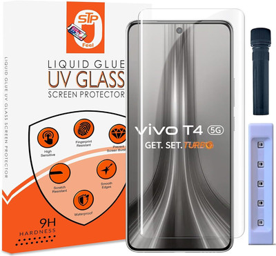 STP FEEL Tempered Glass Guard for Vivo T4 5G UV Advanced Curved Screen Protector Guard with Easy Installation Kit(Pack of 1)