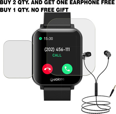 SOMTONE Tempered Glass Guard for ZEBLAZE GTS SMART WATCH BUY 2 QTY AND GET ONE EARPHONE FREE(Pack of 1)