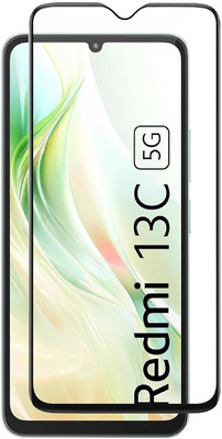 NaturalBuy Edge To Edge Tempered Glass for Redmi 13C,Redmi 13C 4G, Redmi 13C 5G, Poco C65-Top Notch Edge to Edge Full Screen Coverage [Anti-Scratch] [9H Gorilla] [Free Cleaning Kit Included](Pack of 1)