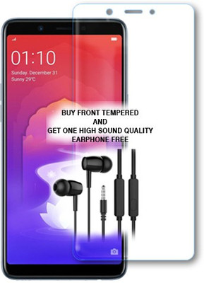 ARBAN Tempered Glass Guard for Realme 1 FRONT TEMPERED GLASS BUY AND GET ONE HIGH SOUND QUALITY EARPHONE FREE(Pack of 1)