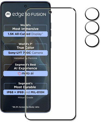 tombik Tempered Glass Guard for 14qd-Motorola Edge 60 Fusion-front,lens(Pack of 2)