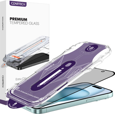CZARTECH Tempered Glass Guard for Apple iPhone 15 Privacy Glass(Pack of 1)