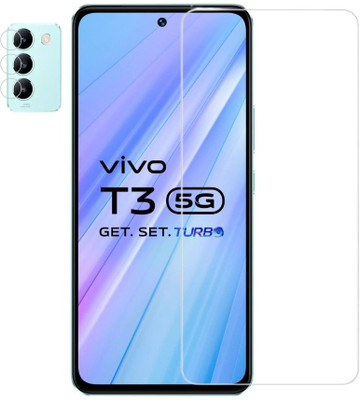 ISAAK Tempered Glass Guard for Vivo T3 5G Tempered Glass & Camera Lens Protector (COMBO PACK)(Pack of 2)