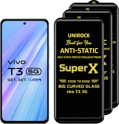 Unirock Tempered Glass Guard for vivo T3 5G(Pack of 3)