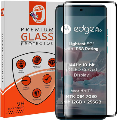 Maxboost Tempered Glass Guard for Motorola Edge 40 Neo 5G , Moto Edge 40 Pro , Edge 40 Advanced Black Border Screen Protector Dust-Proof, Anti-Scratch(Pack of 1)