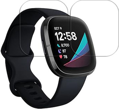 SOMTONE Edge To Edge Tempered Glass for Fitbit Sense Advanced 1.58 inch SMARTWATCH SCREEN GUARD(Pack of 2)