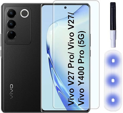 EasyFit Tempered Glass Guard for Vivo V27 Pro/Vivo V27/ Vivo Y400 Pro (5G) UV Tempered Glass | Screen Protector Full HD Quality UV Tempered Glass Edge to Edge Screen Coverage with Easy Installation Kit (Transparent)(Pack of 1)
