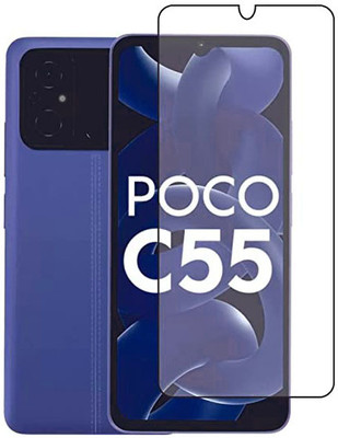 ASMANTIC Tempered Glass Guard for Poco C55(Pack of 1)