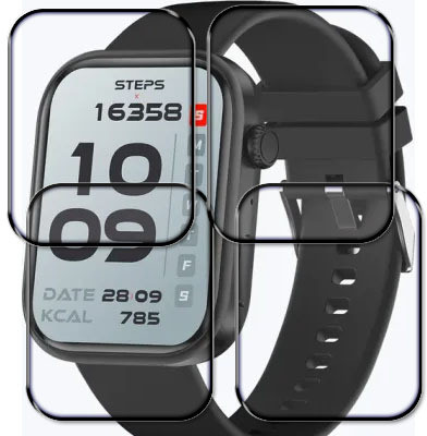 tombik Tempered Glass Guard for 3edc-Zebronics Unbeatable 3 Smartwatch(Pack of 4)