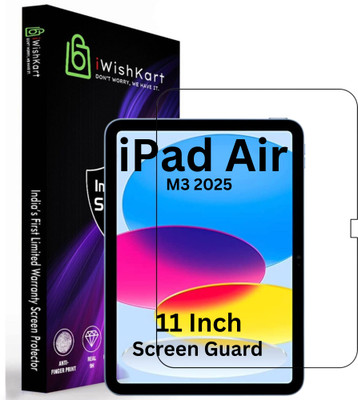 iWishKart Tempered Glass Guard for Apple iPad Air 11 Inch, Military grade Edge to Edge Premium gorilla glass with Self Installation Guide - Wet & Dry wipes, Dust Absorber(Pack of 1)