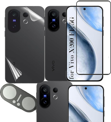 Besmon Tempered Glass Guard for VIVO X200 FE 5G Tempered Glass Screen Protector Front And Back Screen Guard With camera lens protector(Pack of 3)