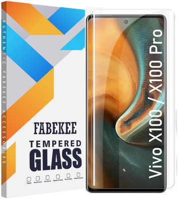 FABEKEE Edge To Edge Tempered Glass for Vivo X100 5G tempered glass screen protectors UV(Pack of 1)