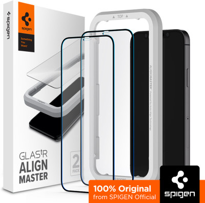 Spigen Tempered Glass Guard for Apple iPhone 12 Pro, Apple iPhone 12(Pack of 2)