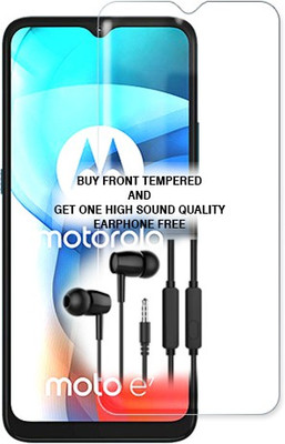 SOMTONE Tempered Glass Guard for Motorola Moto E7 FRONT TEMPERED GLASS BUY AND GET ONE HIGH SOUND QUALITY EARPHONE FREE(Pack of 1)