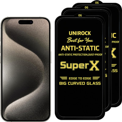 Unirock Tempered Glass Guard for Apple iPhone 15 Pro Max(Pack of 3)