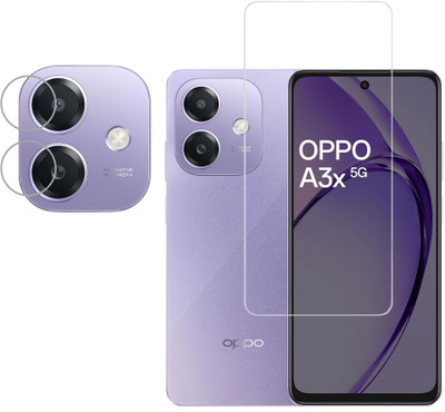 ISAAK Tempered Glass Guard for OPPO A3x Tempered Glass and Camera Lens Protector (COMBO PACK)(Pack of 2)