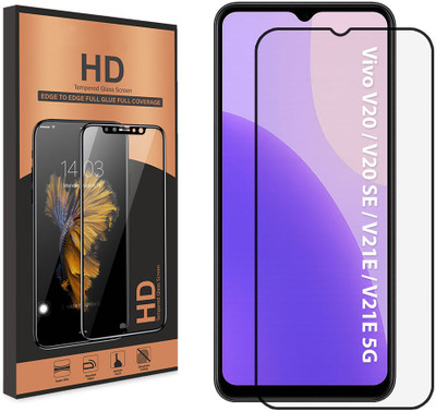 KANSOL Tempered Glass Guard for Vivo V20 / V20 SE / V21E / V21E 5G, Anti Static Dust Proof Edge to Edge Protection, Easy Installation Kit Included(Pack of 1)