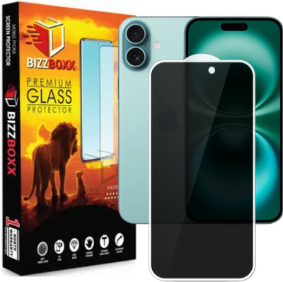 BizzBoxx Tempered Glass Guard for Apple iPhone 16, iPhone 16, I phone 16, iphone16, Precise Curved Edges, Scratch Guard, temper glass guard, privacy screen guard, temper glass, Privacy(Pack of 1)