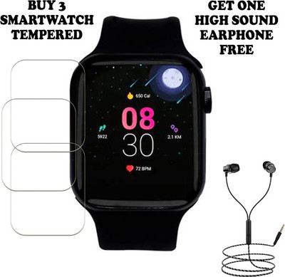 ARBAN Tempered Glass Guard for SHOPFRILL W26+ Bluetooth Calling Smartwatch PACK-3 BUY AND GET ONE EARPHONE FREE(Pack of 3)