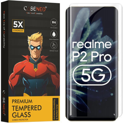 CASENED Tempered Glass Guard for CASENED Premium Tempered Glass Design for Realme P2 Pro 5G Advanced Border Less Full Edge to Edge UV Screen Protector and Easy Installation Kit- (Pack of 1)(Pack of 1)