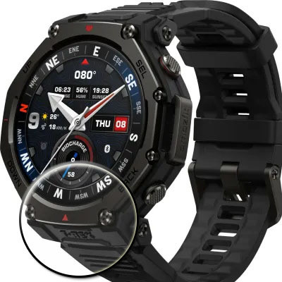 tombik Tempered Glass Guard for 24pi-Amazfit T-Rex 3 Pro Smartwatch(Pack of 1)
