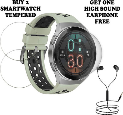 SOMTONE Tempered Glass Guard for HUAWEI WATCH GT 2E SMART WATCH BUY PACK 2 AND GET ONE EARPHONE FREE(Pack of 2)