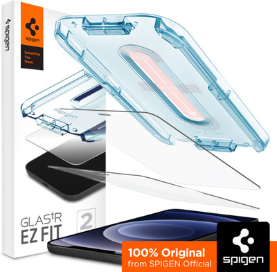 Spigen Tempered Glass Guard for Apple iPhone 12 Pro, Apple iPhone 12(Pack of 2)