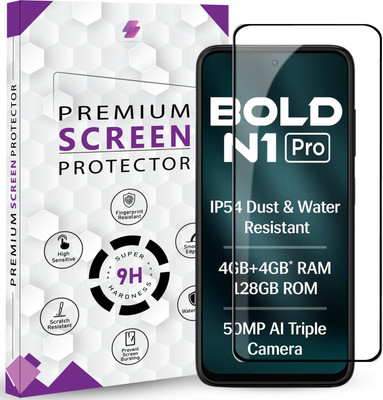 Qoisa Tempered Glass Guard for Lava Bold N1 Pro Elite Screen Protector Guard with Easy Installation Kit(Pack of 1)