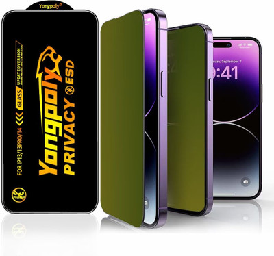 VOLMERE Tempered Glass Guard for Apple iPhone 15 Plus Anti-Spy Dazzling Color Esd Discolored Privacy Tempered(Pack of 1)