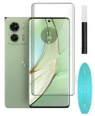 Avaxon Tempered Glass Guard for Compatible for MOTOROLA Edge 40, Moto Edge 40, Edge 40, UV Glue Screenguard(Pack of 1)
