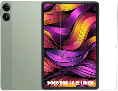Bigil Tempered Glass Guard for POCO Pad 5G, 12.1 inch Tablet glass Perfect Fit Full cut glass(Pack of 1)