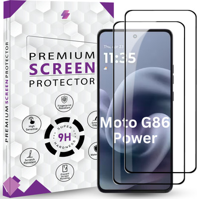 Qoisa Tempered Glass Guard for Moto G86 Power 5G Elite Screen Protector Guard with Easy Installation Kit(Pack of 2)